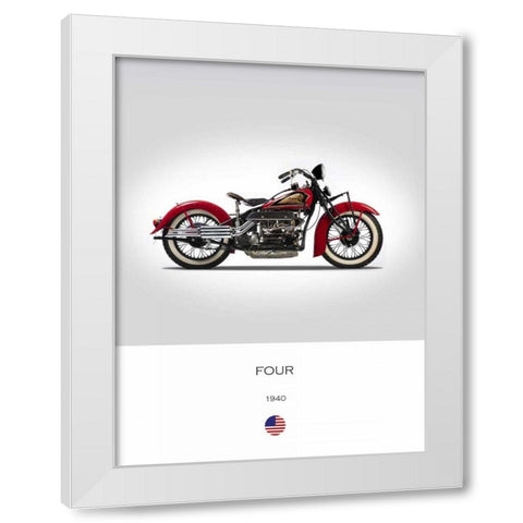 Indian Four 1940 White Modern Wood Framed Art Print by Rogan, Mark