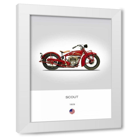 Indian Scout 101 1929 White Modern Wood Framed Art Print by Rogan, Mark