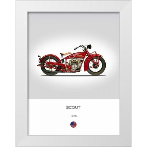 Indian Scout 101 1929 White Modern Wood Framed Art Print by Rogan, Mark