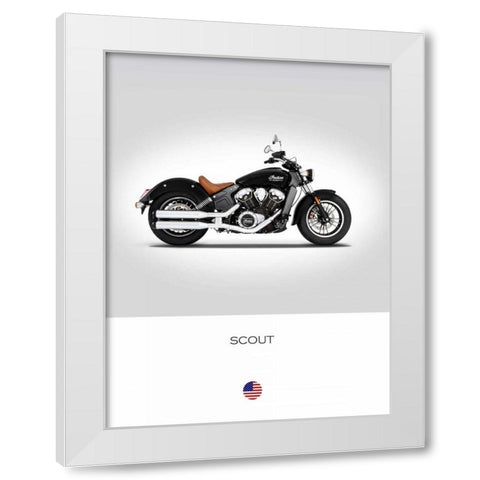 Indian Scout 2016 White Modern Wood Framed Art Print by Rogan, Mark
