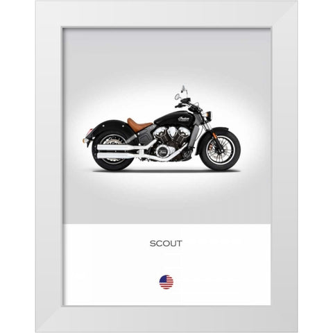 Indian Scout 2016 White Modern Wood Framed Art Print by Rogan, Mark