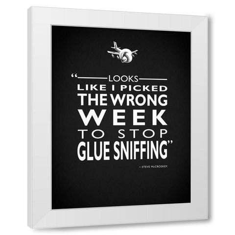 Airplane - Glue Sniffing White Modern Wood Framed Art Print by Rogan, Mark