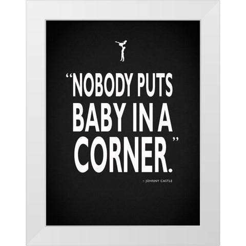 Dirty Dancing Baby InA Corner White Modern Wood Framed Art Print by Rogan, Mark
