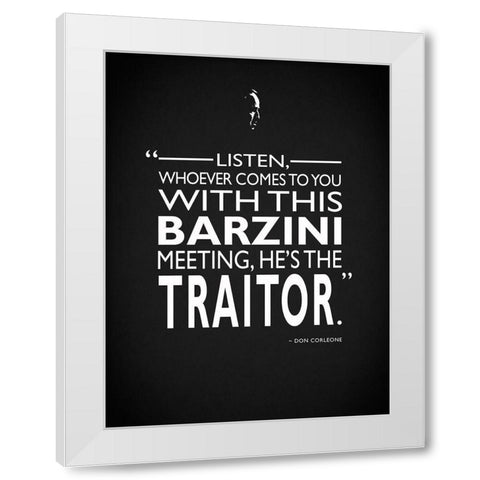 Godfather Barzini Traitor White Modern Wood Framed Art Print by Rogan, Mark
