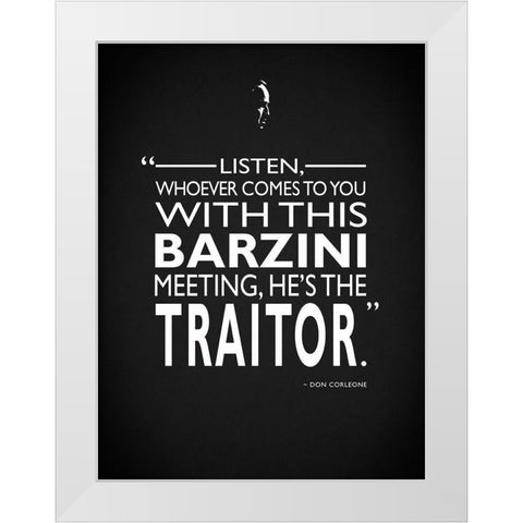 Godfather Barzini Traitor White Modern Wood Framed Art Print by Rogan, Mark