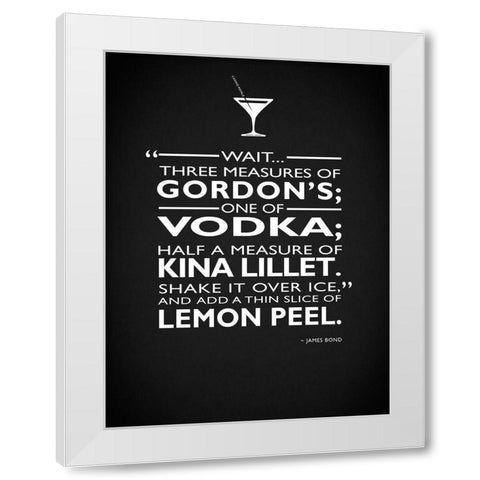 James Bond - 3 Measures White Modern Wood Framed Art Print by Rogan, Mark