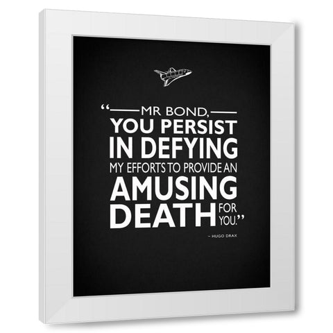 James Bond - Amusing Death White Modern Wood Framed Art Print by Rogan, Mark
