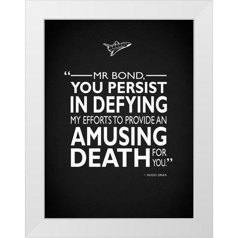 James Bond - Amusing Death White Modern Wood Framed Art Print by Rogan, Mark