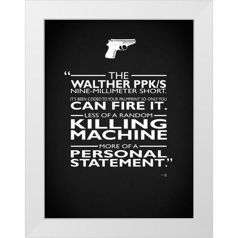 James Bond Personal Statement White Modern Wood Framed Art Print by Rogan, Mark