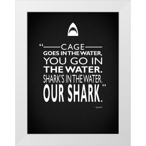 Jaws White Modern Wood Framed Art Print by Rogan, Mark