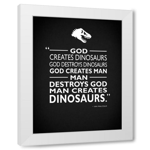 Jurassic Park - Creates White Modern Wood Framed Art Print by Rogan, Mark