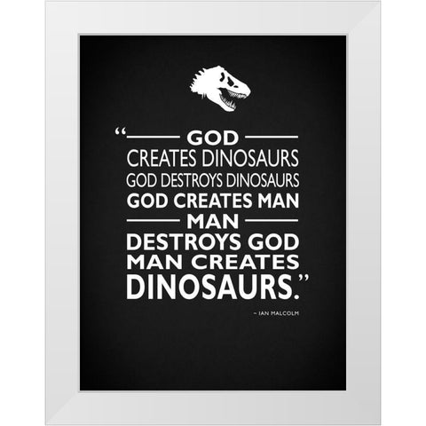 Jurassic Park - Creates White Modern Wood Framed Art Print by Rogan, Mark