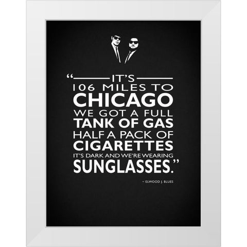The Blues Brothers -Sunglasses White Modern Wood Framed Art Print by Rogan, Mark