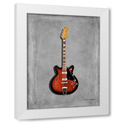 Fender Coronado White Modern Wood Framed Art Print by Rogan, Mark