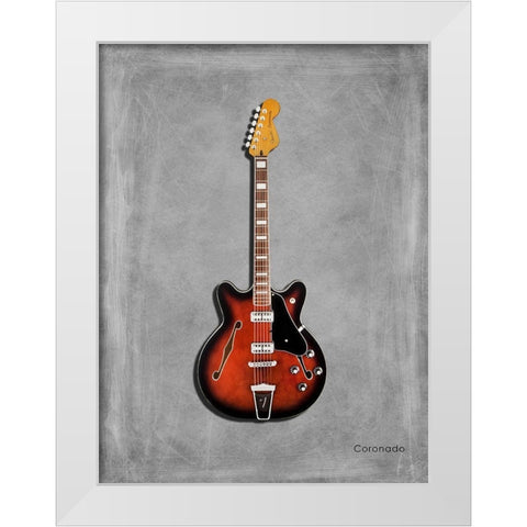 Fender Coronado White Modern Wood Framed Art Print by Rogan, Mark
