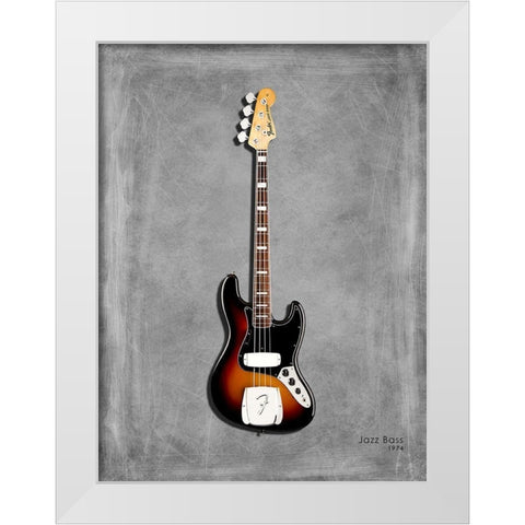 Fender Jazzbass74 White Modern Wood Framed Art Print by Rogan, Mark