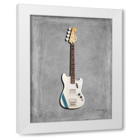 Fender MustangBass White Modern Wood Framed Art Print by Rogan, Mark