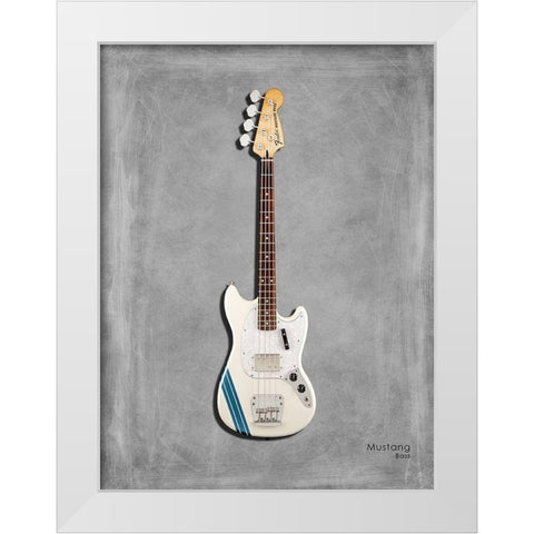 Fender MustangBass White Modern Wood Framed Art Print by Rogan, Mark