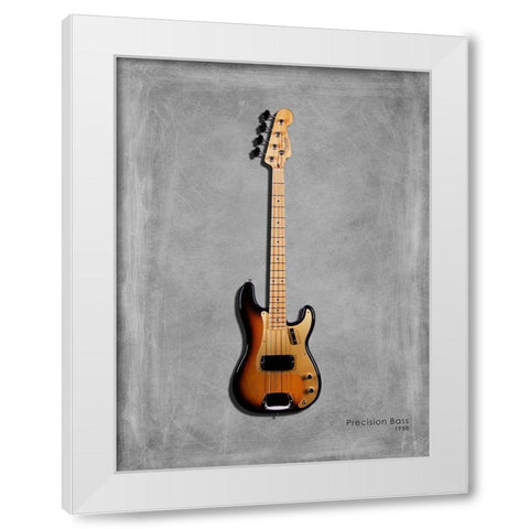 Fender Precision Bass 58 White Modern Wood Framed Art Print by Rogan, Mark