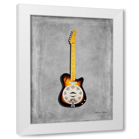 Fender Reso Tele White Modern Wood Framed Art Print by Rogan, Mark