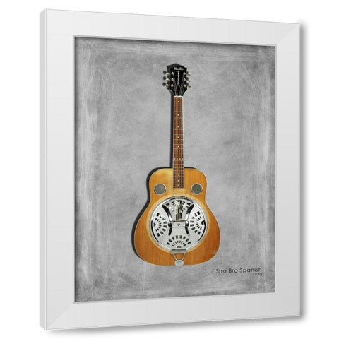Gretsch Sho Bro Spanish 1970 White Modern Wood Framed Art Print by Rogan, Mark