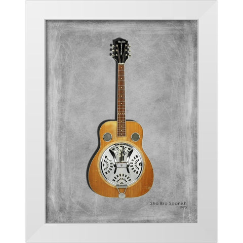 Gretsch Sho Bro Spanish 1970 White Modern Wood Framed Art Print by Rogan, Mark