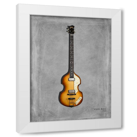 Hofner Violin Bass 62 White Modern Wood Framed Art Print by Rogan, Mark