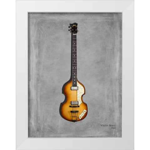 Hofner Violin Bass 62 White Modern Wood Framed Art Print by Rogan, Mark