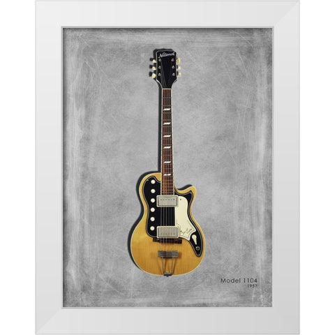 National Model 1104 White Modern Wood Framed Art Print by Rogan, Mark