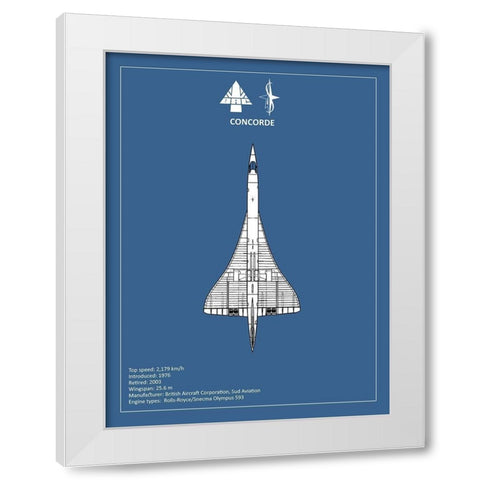 BAE Concorde  White Modern Wood Framed Art Print by Rogan, Mark