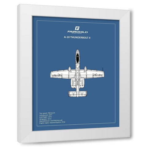 BP A-10 Thunderbolt 2  White Modern Wood Framed Art Print by Rogan, Mark