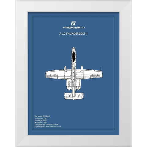 BP A-10 Thunderbolt 2  White Modern Wood Framed Art Print by Rogan, Mark
