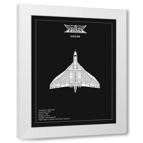 BP Avro Vulcan Black  White Modern Wood Framed Art Print by Rogan, Mark