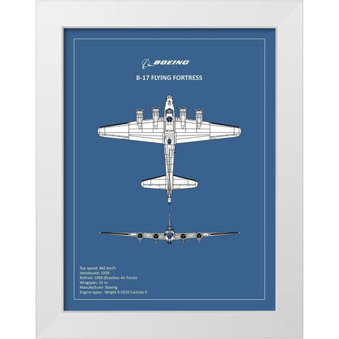 BP B17 FlyingFortress  White Modern Wood Framed Art Print by Rogan, Mark