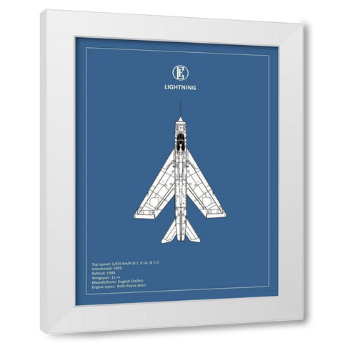 BP EE Lightning  White Modern Wood Framed Art Print by Rogan, Mark