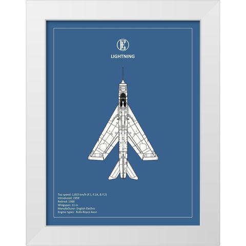 BP EE Lightning  White Modern Wood Framed Art Print by Rogan, Mark