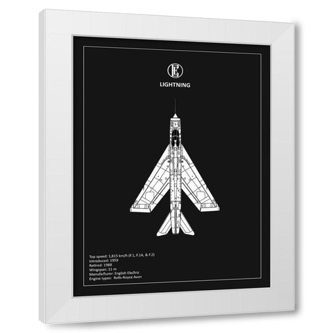 BP EE Lightning Black  White Modern Wood Framed Art Print by Rogan, Mark