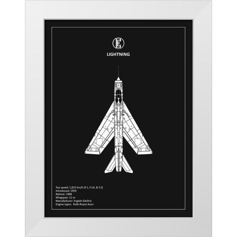 BP EE Lightning Black  White Modern Wood Framed Art Print by Rogan, Mark
