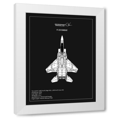 BP F15 Eagle Black  White Modern Wood Framed Art Print by Rogan, Mark