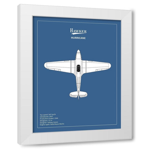 BP Hawker Hurricane  White Modern Wood Framed Art Print by Rogan, Mark