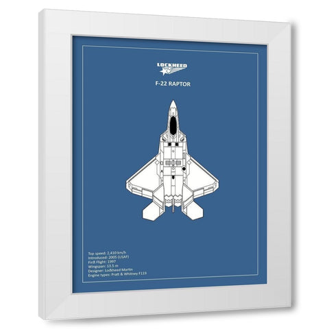 BP LOCKHEED F117 Nighthawk  White Modern Wood Framed Art Print by Rogan, Mark