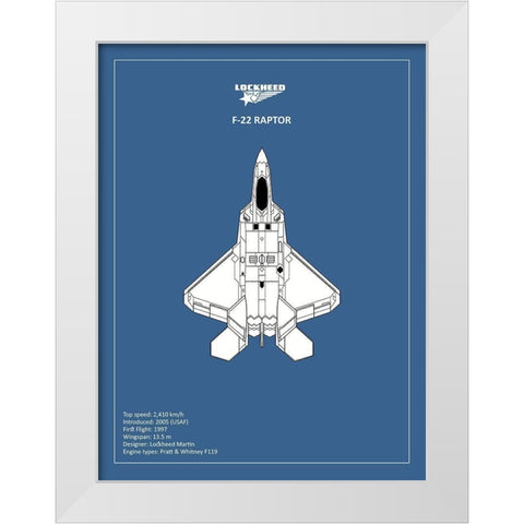 BP LOCKHEED F117 Nighthawk  White Modern Wood Framed Art Print by Rogan, Mark