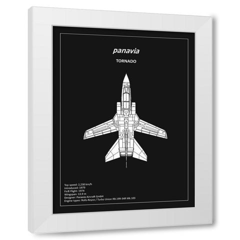 BP Panavia Tornado Black  White Modern Wood Framed Art Print by Rogan, Mark