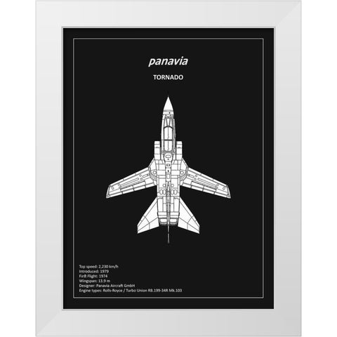 BP Panavia Tornado Black  White Modern Wood Framed Art Print by Rogan, Mark