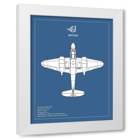 Gloster Meteor  White Modern Wood Framed Art Print by Rogan, Mark