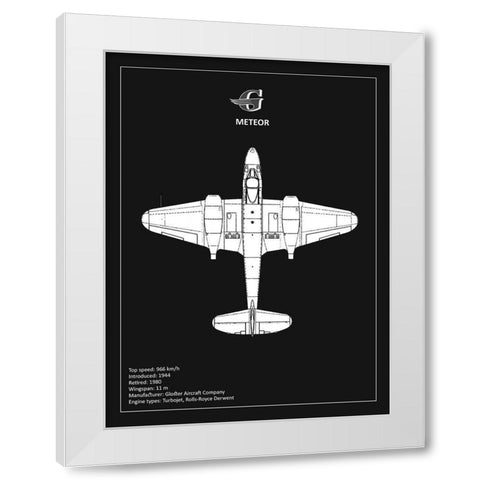 Gloster Meteor Black  White Modern Wood Framed Art Print by Rogan, Mark