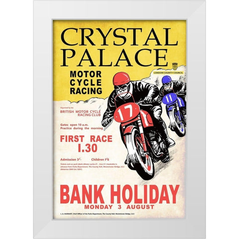 Crystal Palace Racing I White Modern Wood Framed Art Print by Rogan, Mark