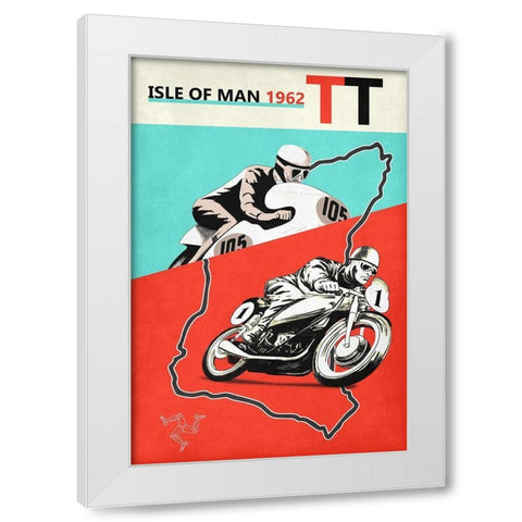 Isle Of Man TT 1962 White Modern Wood Framed Art Print by Rogan, Mark