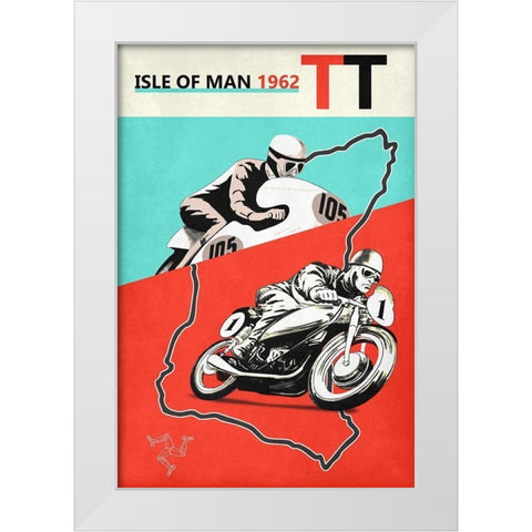 Isle Of Man TT 1962 White Modern Wood Framed Art Print by Rogan, Mark