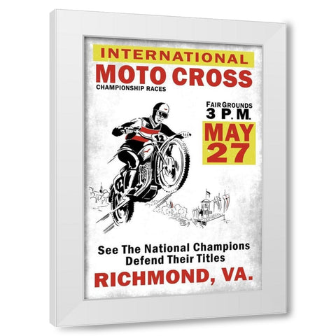 MotoCross Richmond VA White Modern Wood Framed Art Print by Rogan, Mark